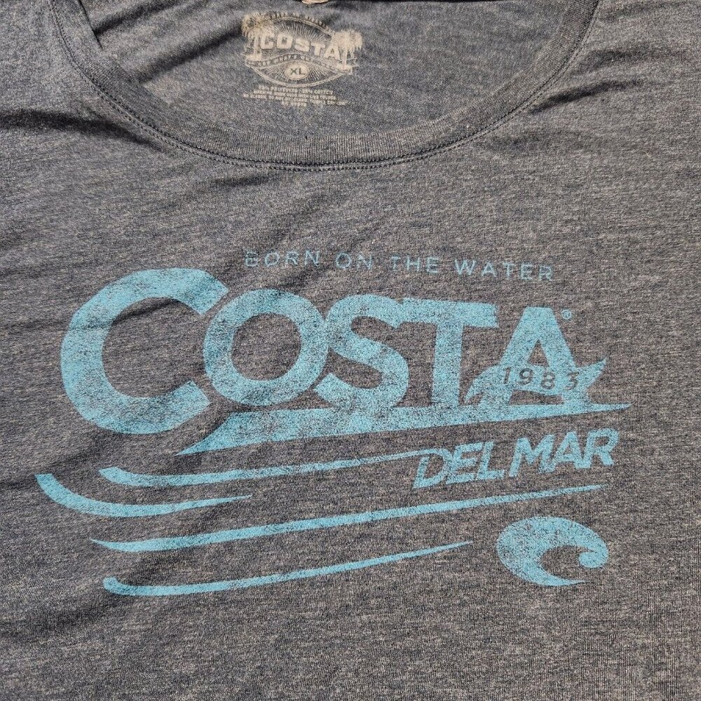 Costa T-Shirt Womens Size‎ XL Gray Born on the Water Crew Neck Short Sleeve - Picture 2 of 7